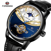 Forsining 339 Moon Phase Mechanical Man Watches Chronograph Luxury Tourbillon Automatic Watch